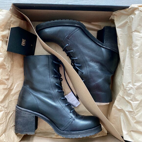 FRYE Karen Boots Size 7.5 Black NEW in Box - Picture 5 of 8